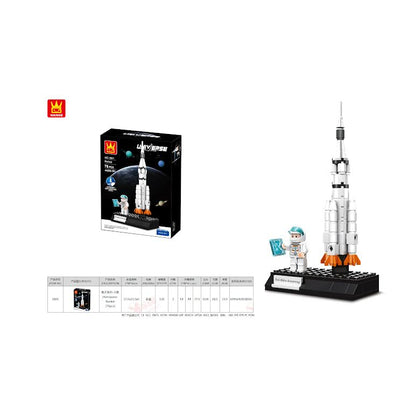 Wange Aerospace Rocket 76 Piece Building Block Set