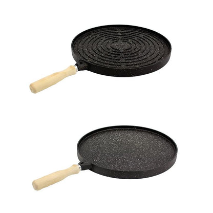 Leydi Cast Alumınum 36cm Double-Sided Pan Black