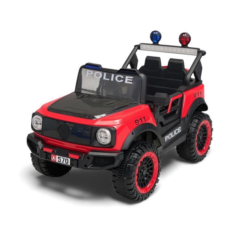 Kids Ride On G-Wagon Police Car Red