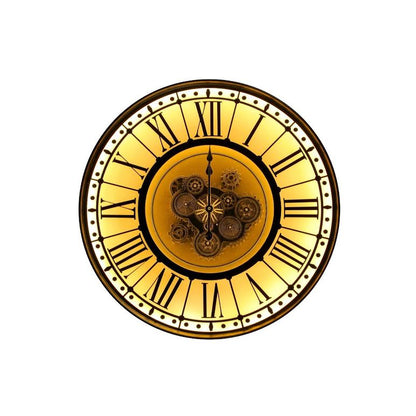 LED 80cm Round Berkshire Industrial Moving Cogs Wall Clock Black & Gold