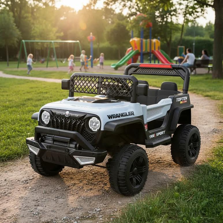 Kids Ride On 4 Wheel Wrangler Truck Grey & Black
