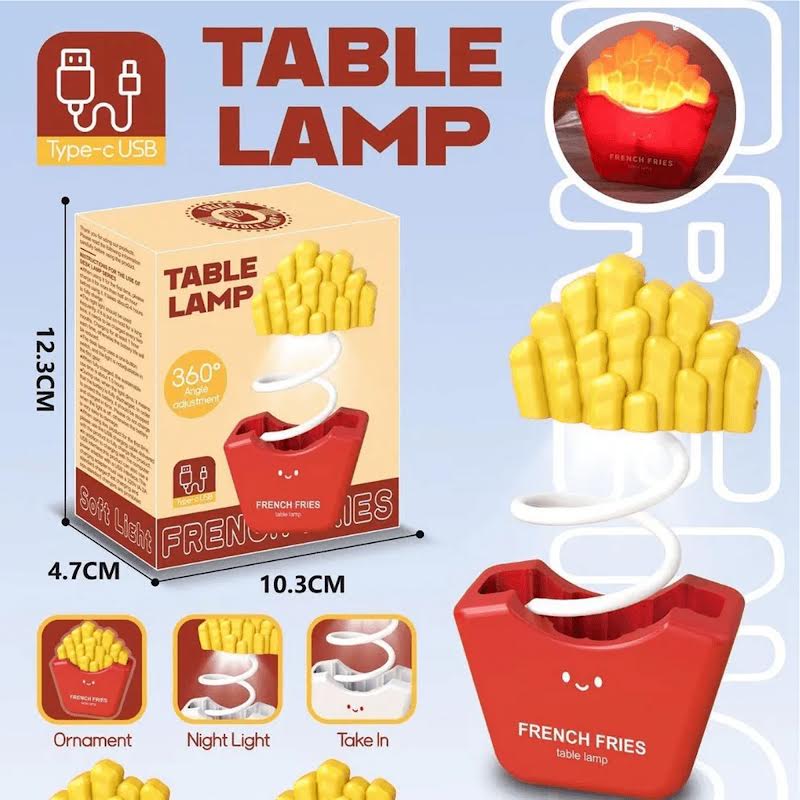 French Fries Table Lamp Red & Yellow