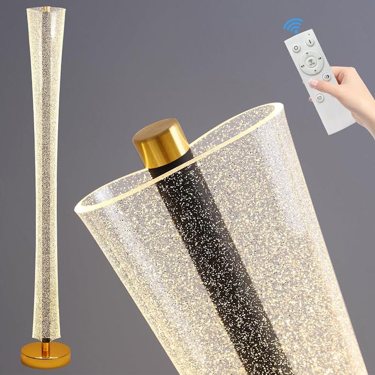 Floor Lamp with Glass Lampshade White