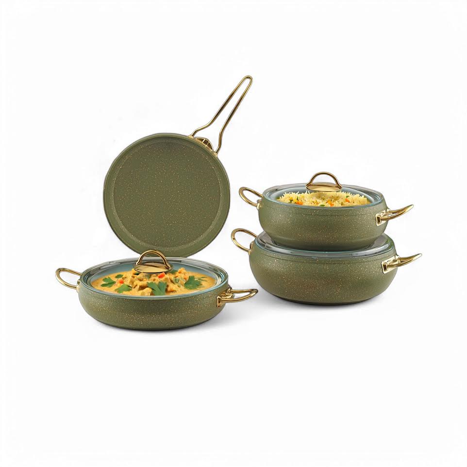 7 Piece Cookware Set Olive