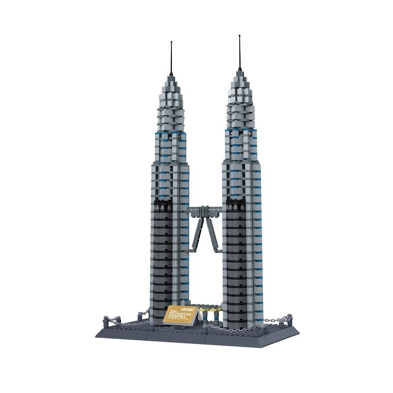 Wange Petronas Twin Towers 1158 Piece Building Block Set