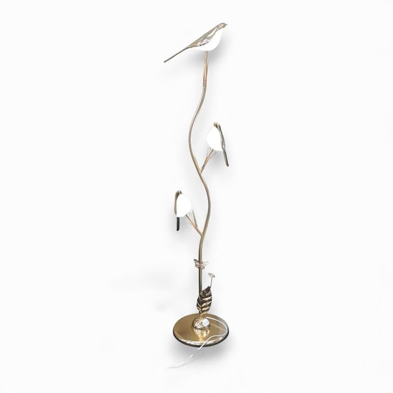 Bird Design Lamp Gold & White