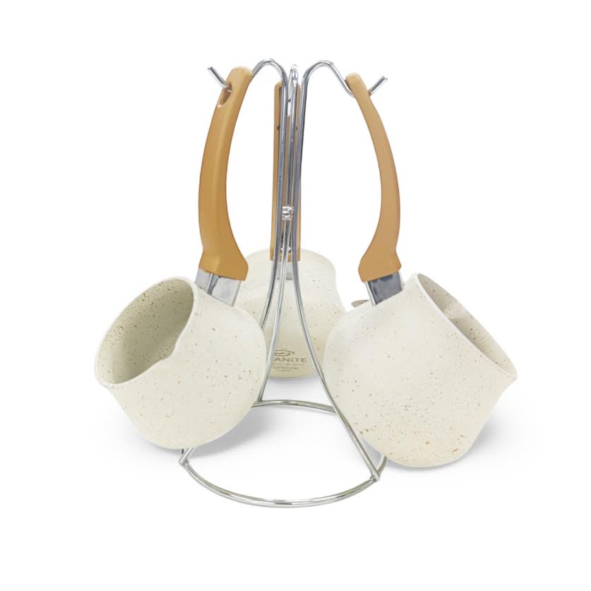 Leydi 3Lt Teapot with 4 Piece Coffee Pot Set Cream