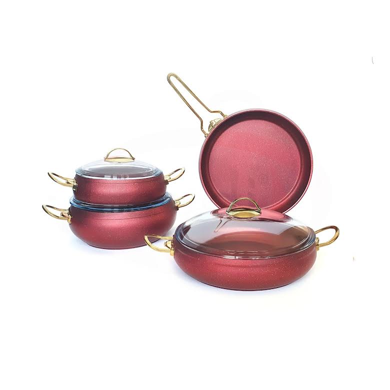 Leydi Elite Ruby 7 Piece Cookware Set Red