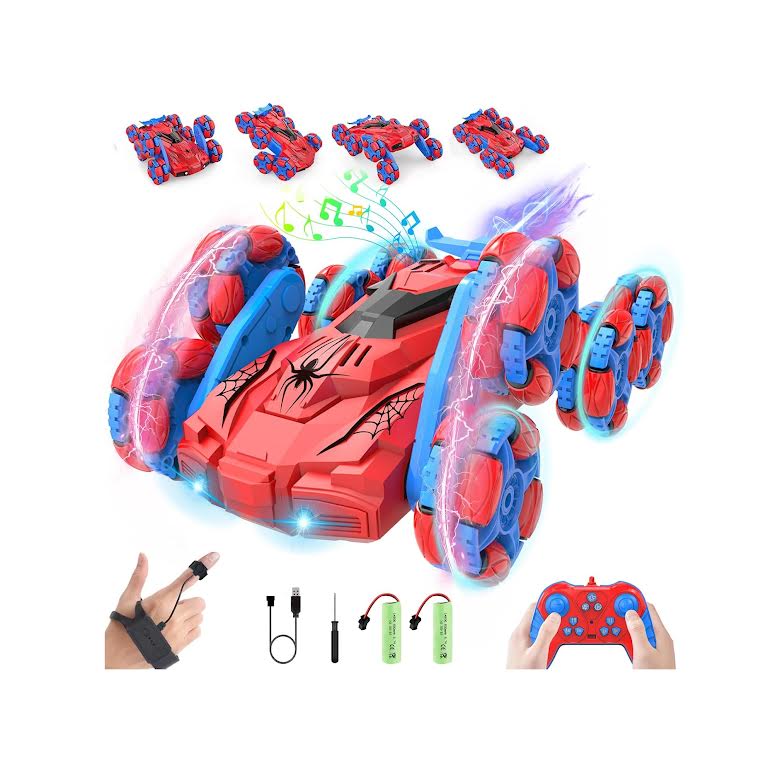 RC Spiderman Design Stunt Car Blue & Red
