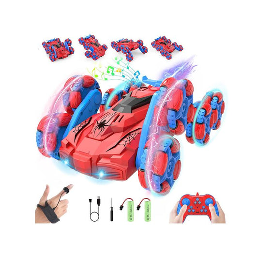 RC Spiderman Design Stunt Car Blue & Red