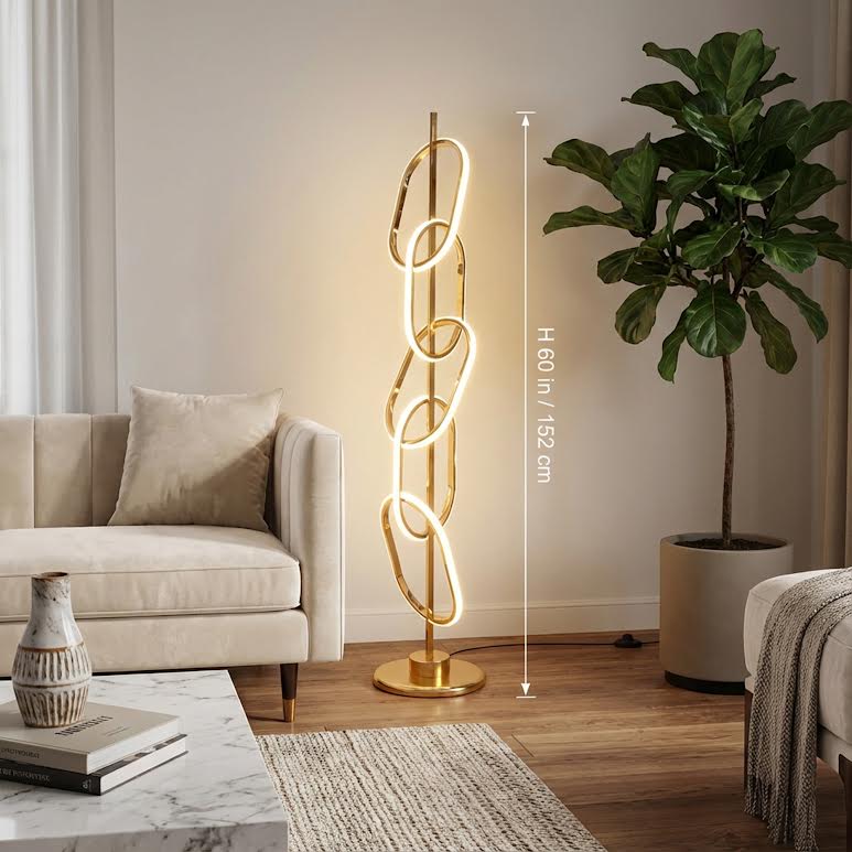 Chain Design Lamp Gold & White