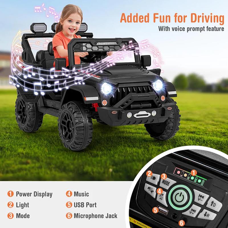 Electric Off Road Truck with Remote Control Black