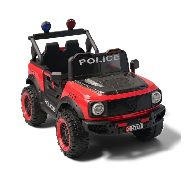 Kids Ride On G-Wagon Police Car Red