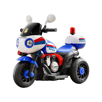 Kids Ride On & Remote Control Police Bike Multicoloured