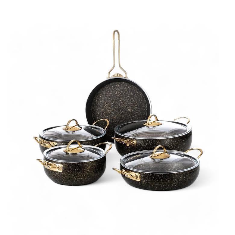 Leydi Elite 9 Piece Cookware Set Black