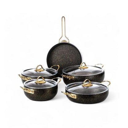 Leydi Elite 9 Piece Cookware Set Black