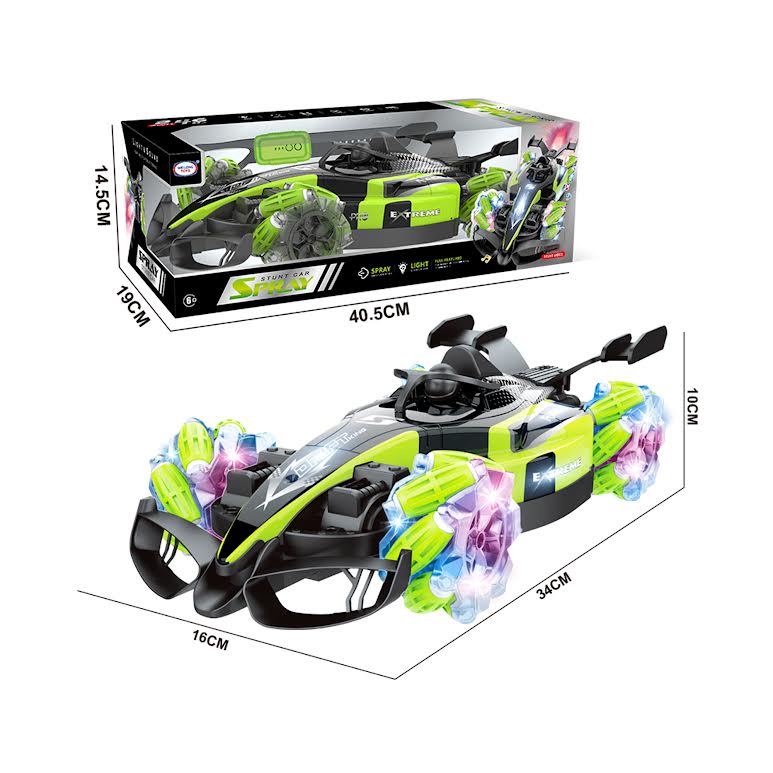 RC Spray Stunt Car Black & Green