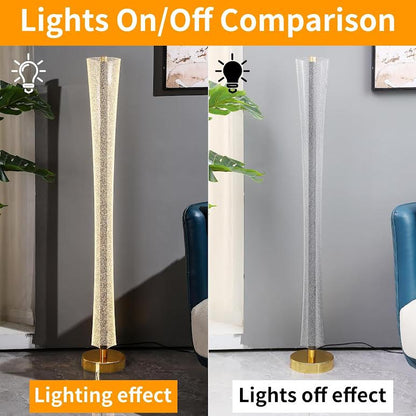Floor Lamp with Glass Lampshade White