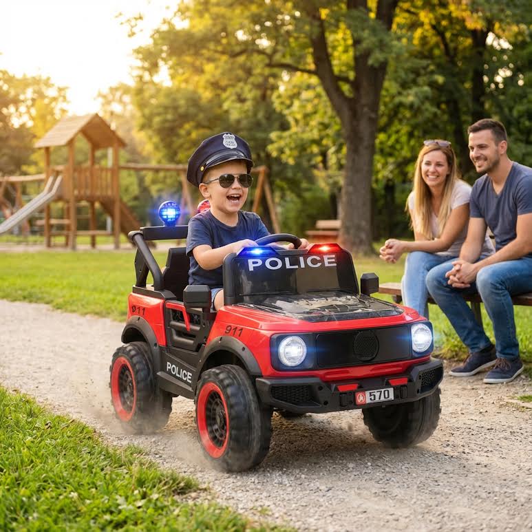 Kids Ride On G-Wagon Police Car Red