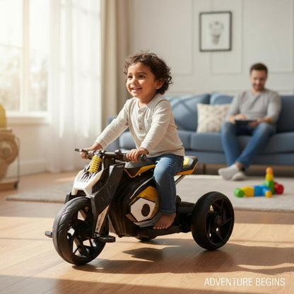 Kids Ride On Motorbike Black & Yellow