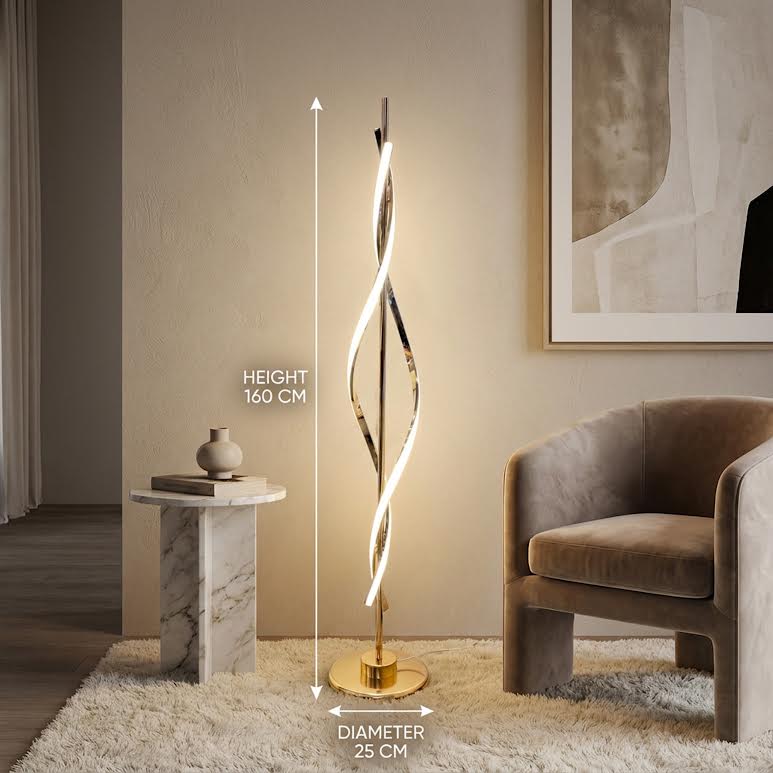 Twisting Design Lamp Gold & White