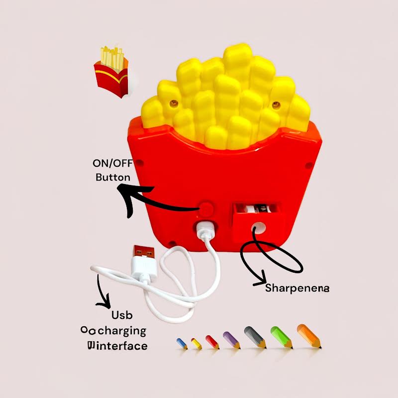French Fries Table Lamp Red & Yellow