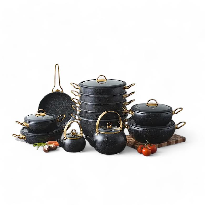 Leydi 23 Piece Cookware Set Black