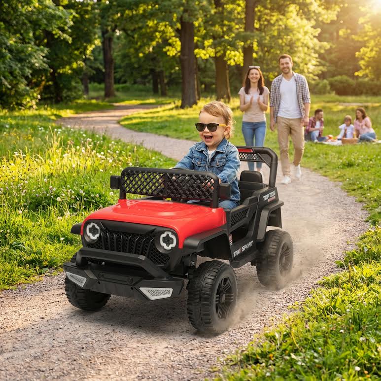 Jeep Rubi Inspired Kids Electric Ride On Car Black & Red