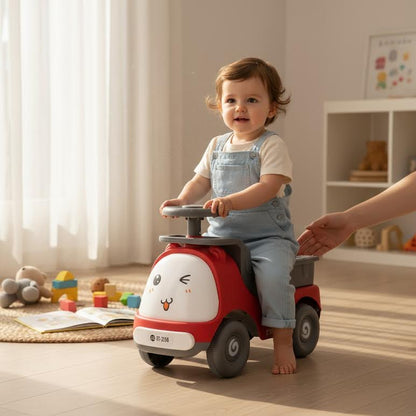 Kids Ride On 4 Wheel Bike Grey & Red