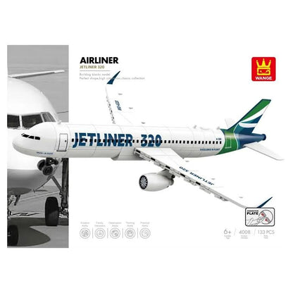 Wange Jetliner 320 Model 133 Piece Building Block Set