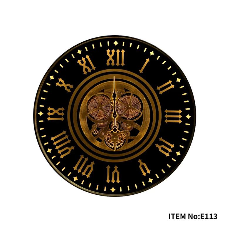 Colorado Moving Gear Wall Clock Black & Gold