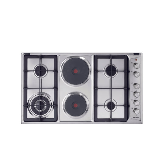 Elba 90cm Classic Stainless Steel 4 Gas & 2 Electric Plate Hob – EE95-420XD