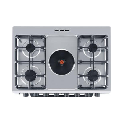 King KGEP760B1E hob with 4 gas burners and 1 large electric plate