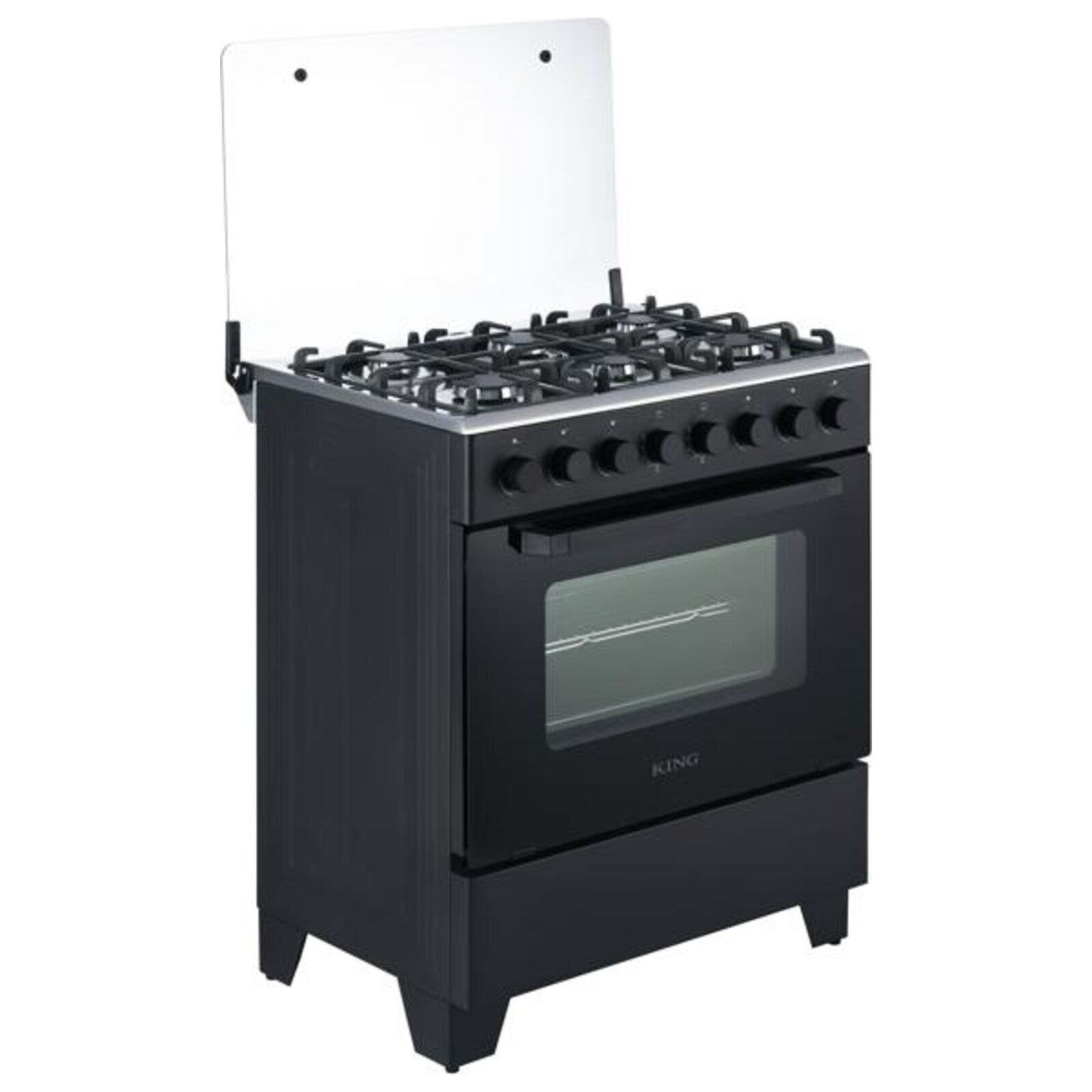 King Outdoor 76cm Full Gas Stove KGP760B in matt black with stainless steel top