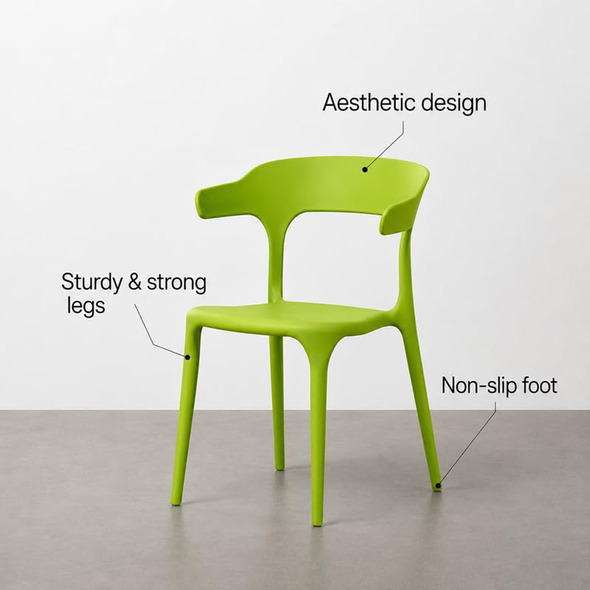 Modern Accent Chair with Armrests - Green