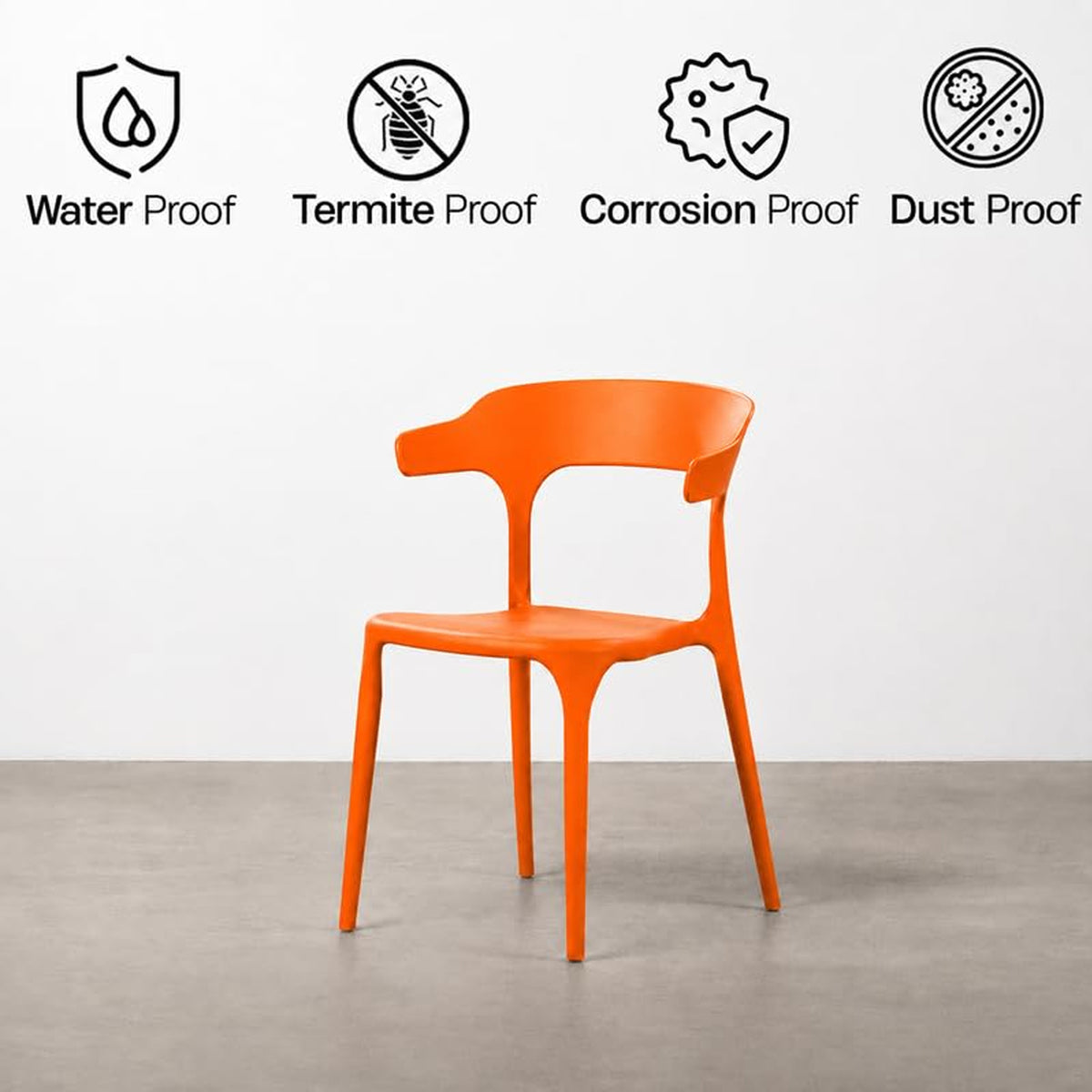 Modern Accent Chair with Armrests - Orange