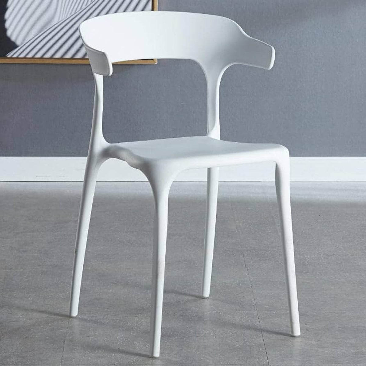 Modern Accent Chair with Armrests - White