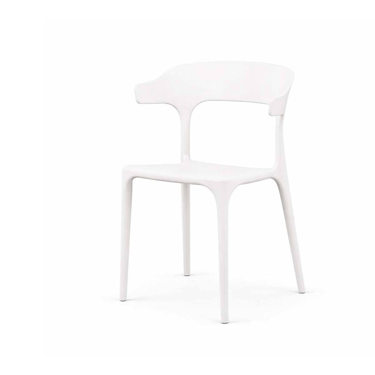 Modern Accent Chair with Armrests - White