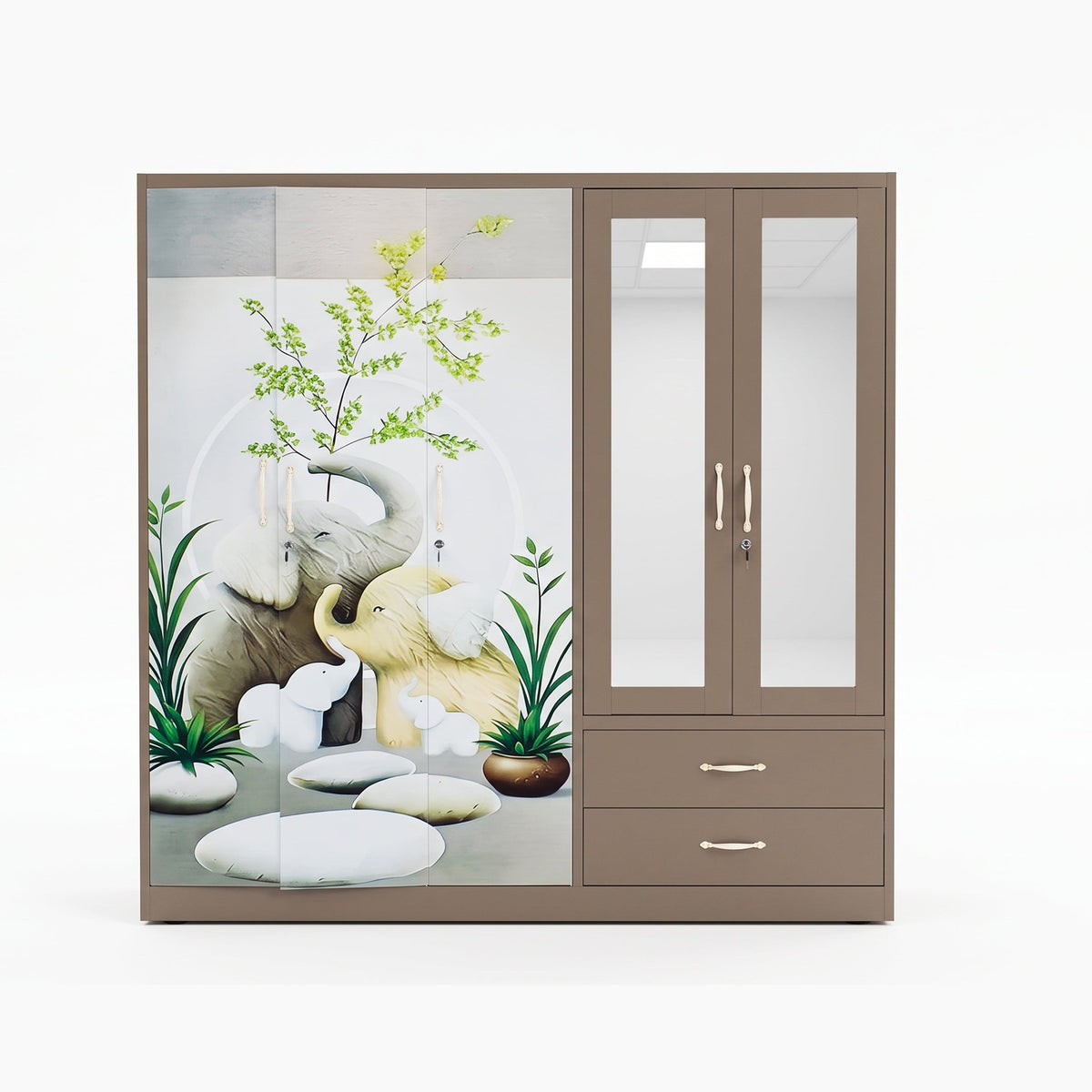 MF555 5 Door Metal Robe - Brown