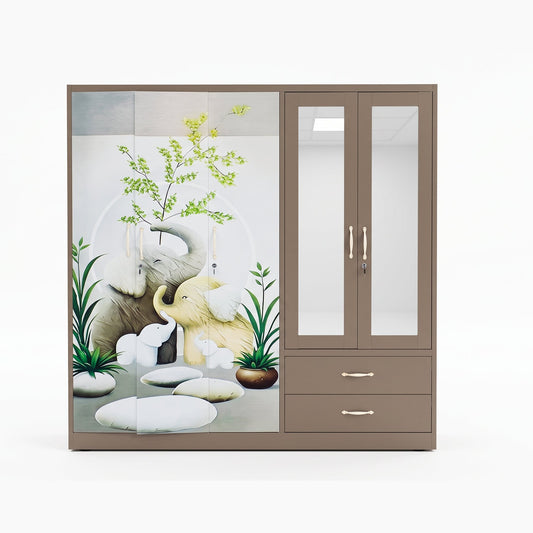 MF555 5 Door Metal Robe - Brown