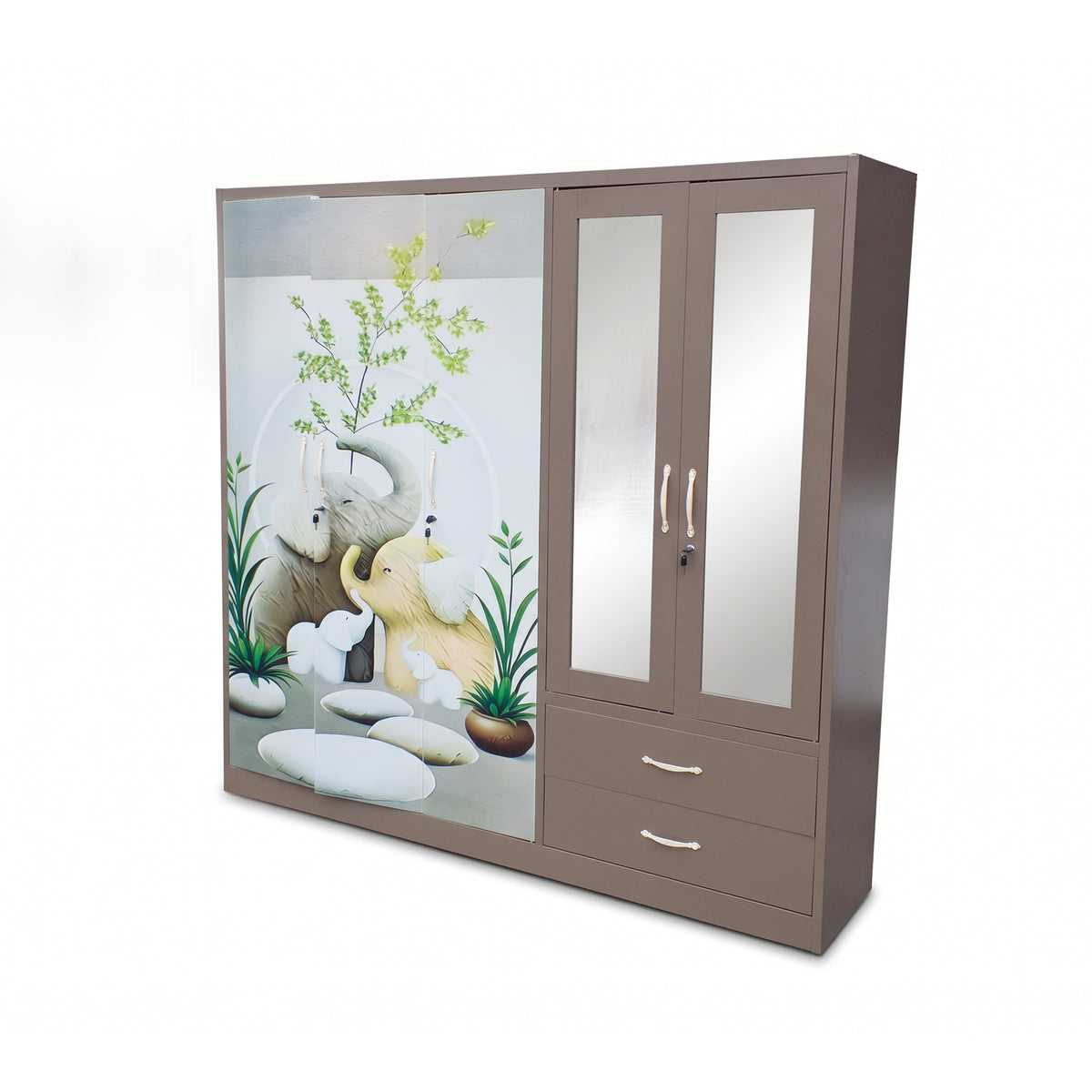 MF555 5 Door Metal Robe - Brown
