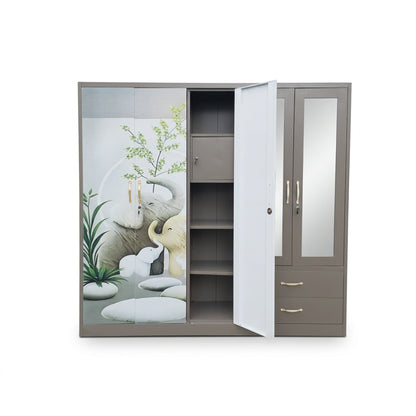 MF555 5 Door Metal Robe - Brown