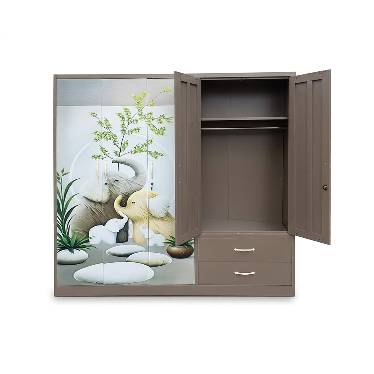 MF555 5 Door Metal Robe - Brown