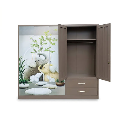MF555 5 Door Metal Robe - Brown