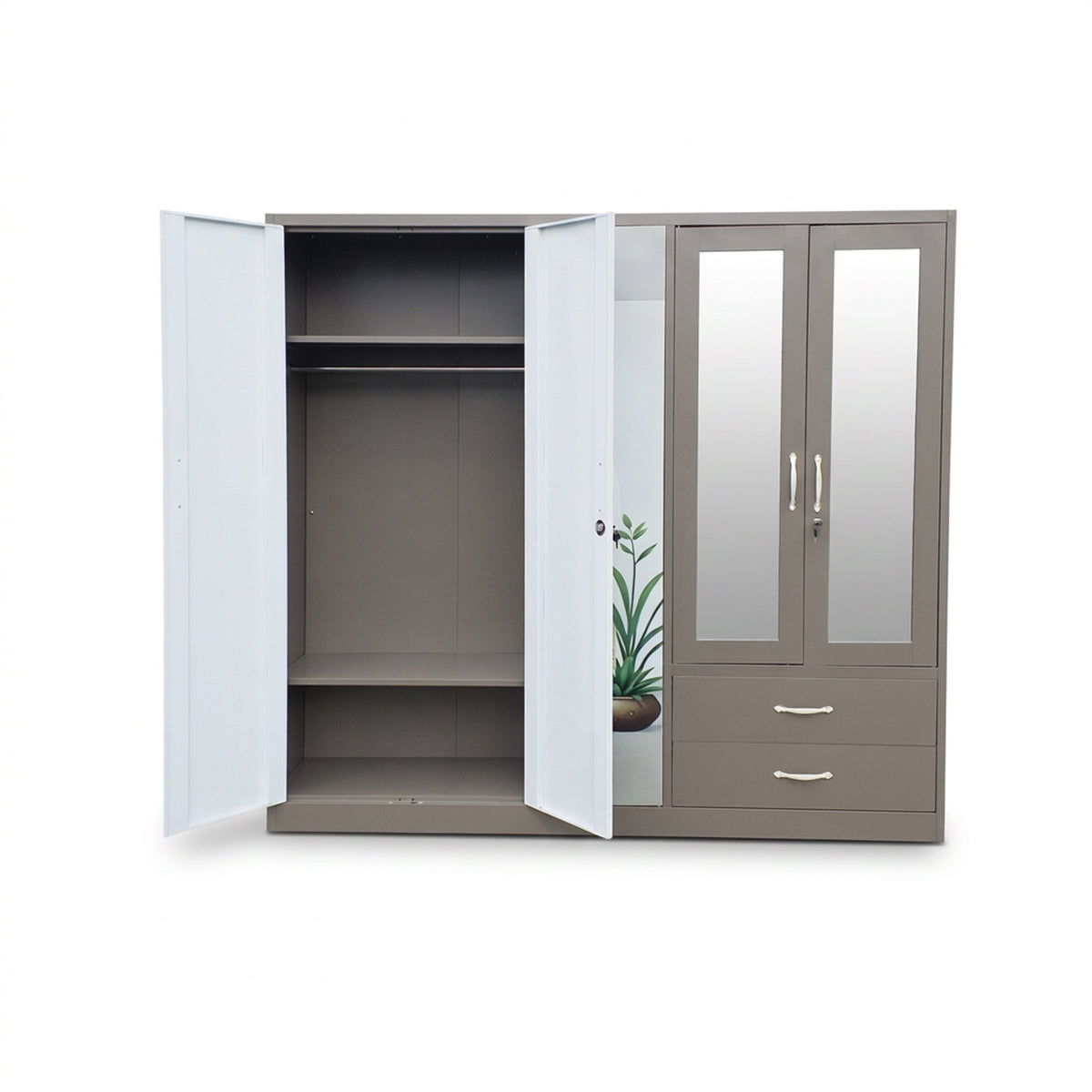 MF555 5 Door Metal Robe - Brown