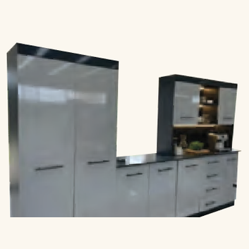 MF838 3 Piece Kitchen Suite grey high gloss