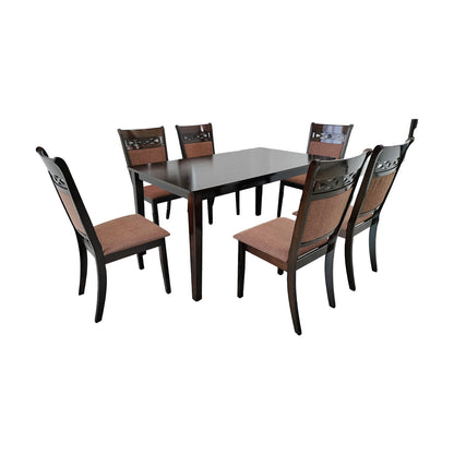 MW31 Modern Chocolate Dining Set 1+6