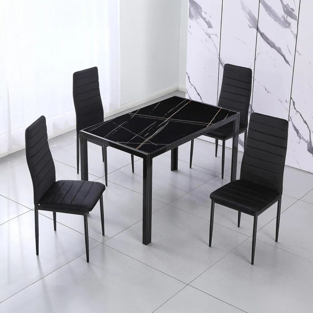 MW34 MW39 Minimalistic Glass Dining Set 1 + 4