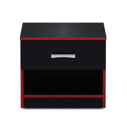MW347 Nightstand – Black and Red