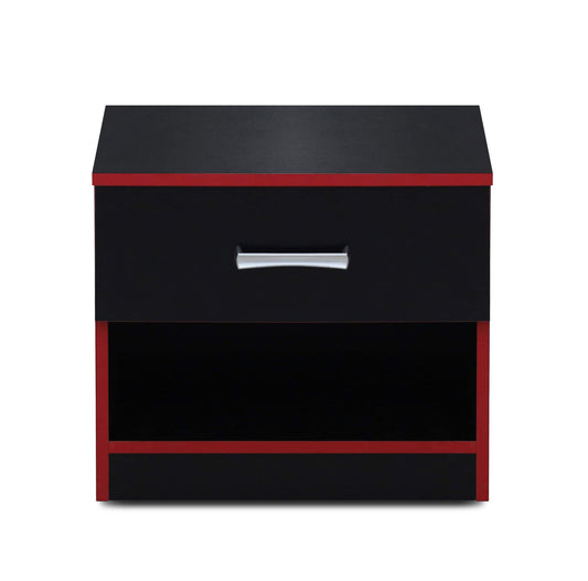 MW347 Nightstand – Black and Red